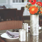 Pewter Peony Tumbler Pair