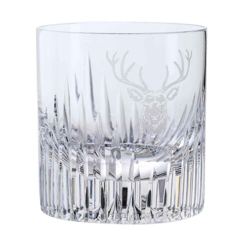 Crystal Flux Stag Double Old Fashioned Whiskey Glass