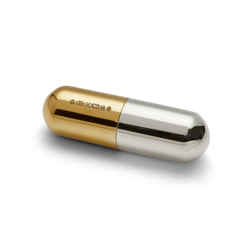 Sterling Silver and Gold Pill Box