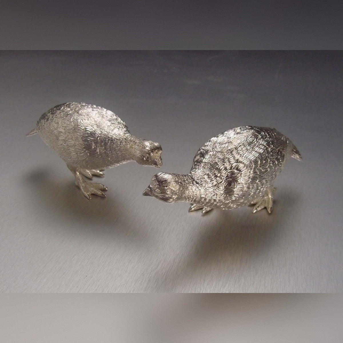 Sterling Silver Grouse Pair 1/2 Size