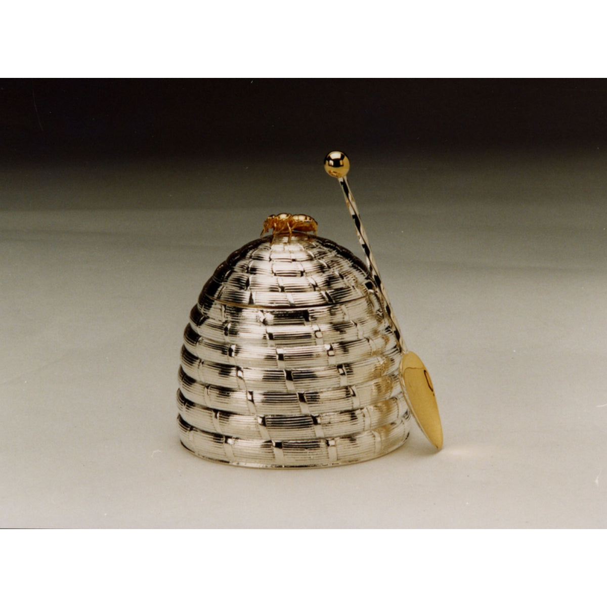 Sterling Silver & Gold Honey Pot Set By Paul Storr
