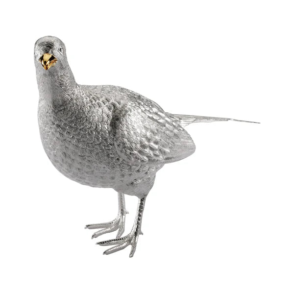 Sterling Silver Hen Pheasant (Full Size) Partial Gilt