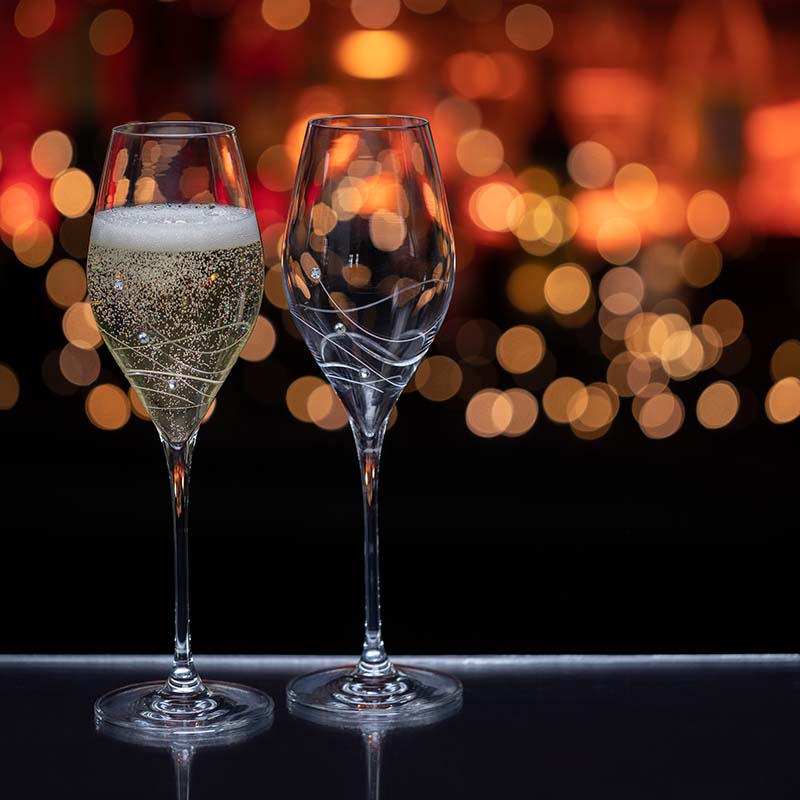 Crystal Glitz Prosecco Flute set of 2