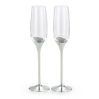 Pewter and Crystal Domaine Champagne Flute Pair