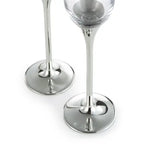 Pewter and Crystal Domaine Champagne Flute Pair