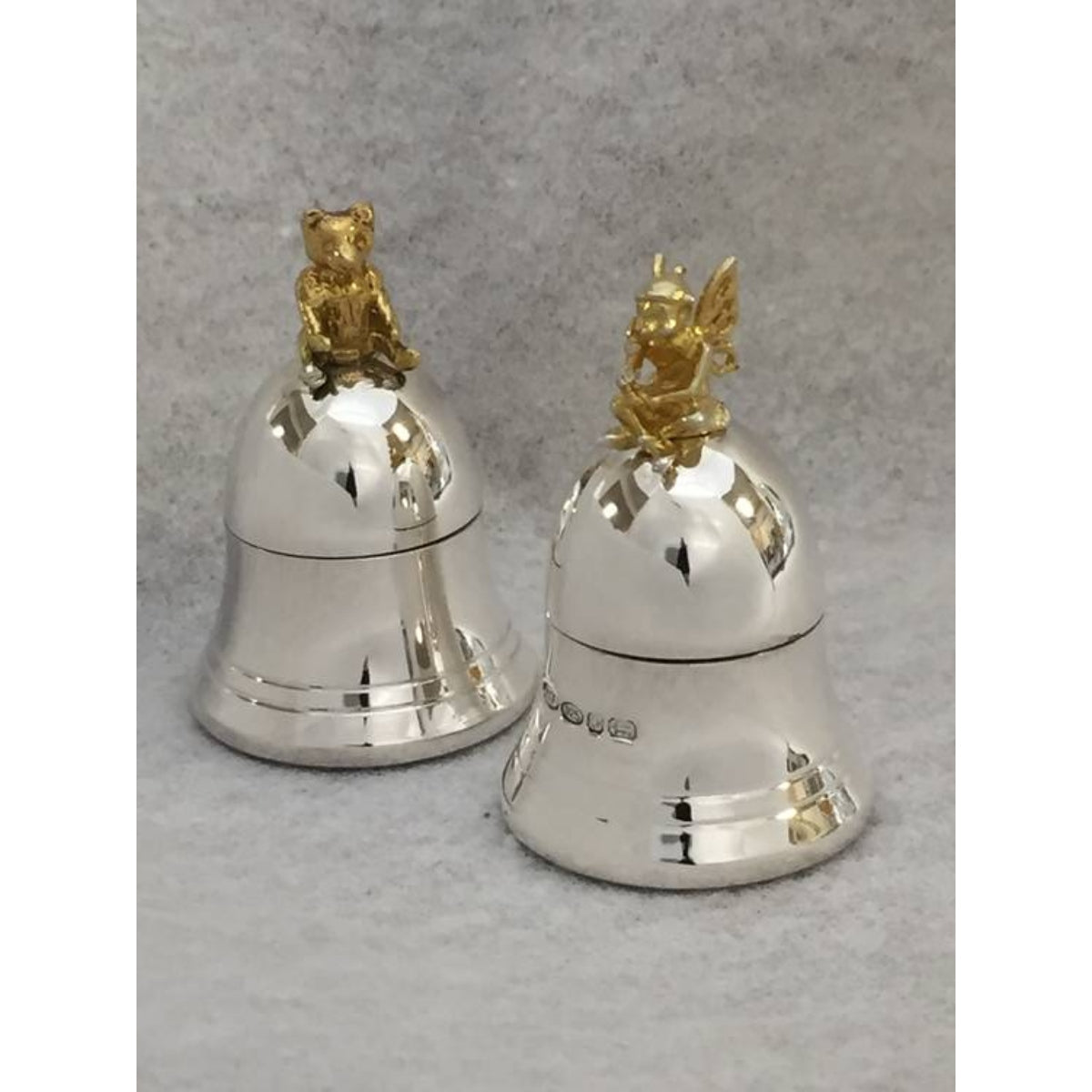 Sterling Silver Christening Teddy Bear Bell