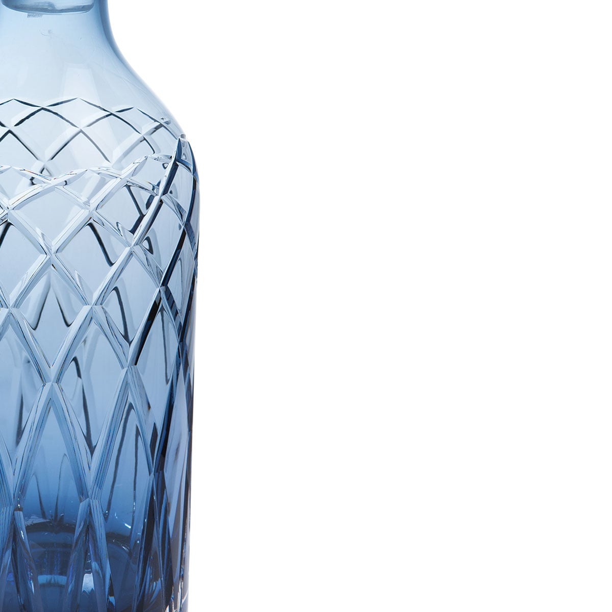 Harris Ink Blue Crystal Tall Spirit Decanter 85cl