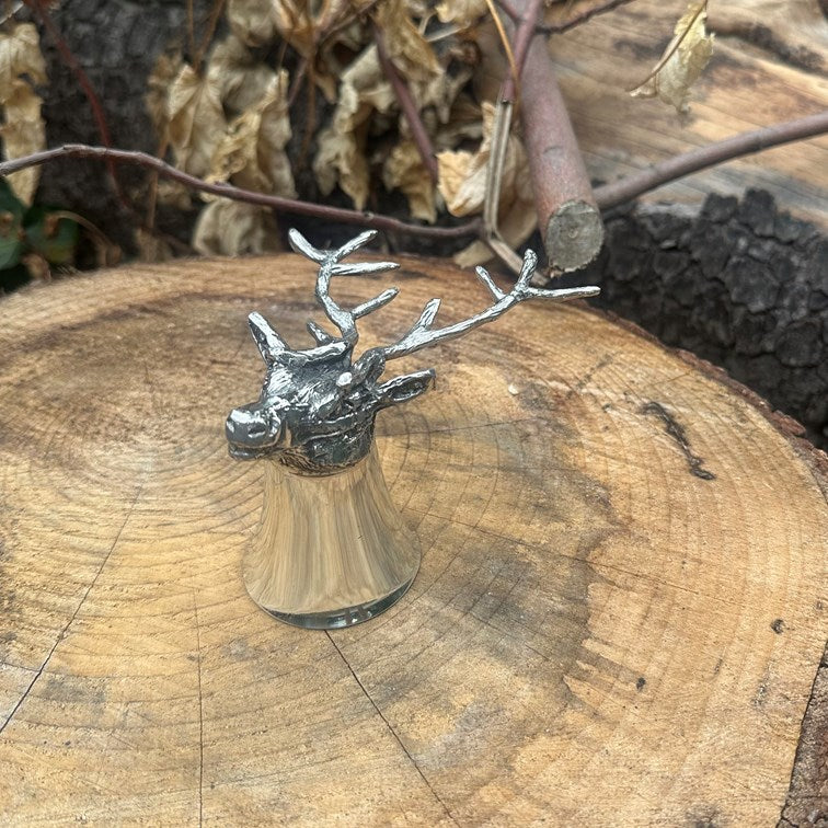 Pewter Stag Head Stirrup Cup 3oz