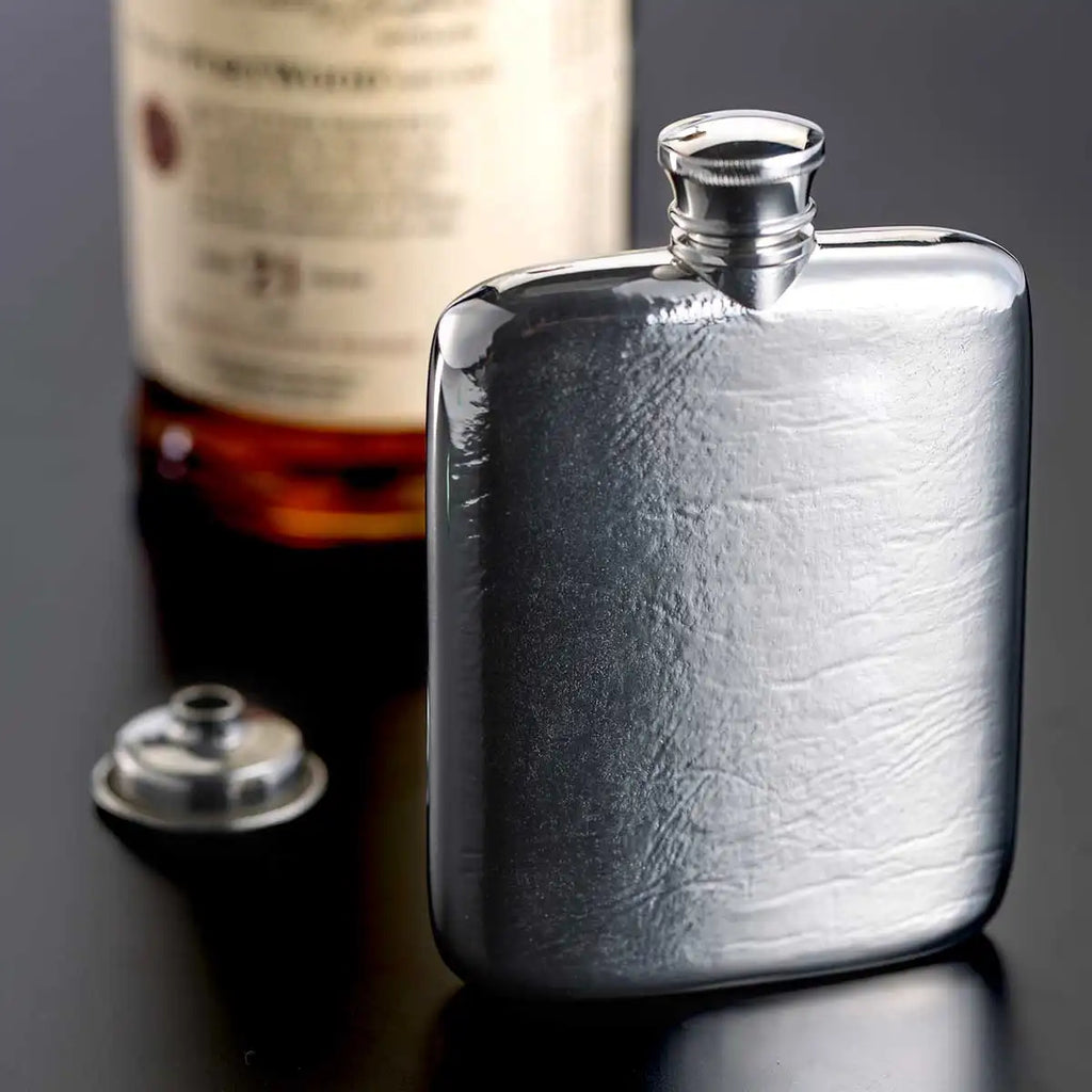 5oz (15cl) Pewter Hammered Hip Flask