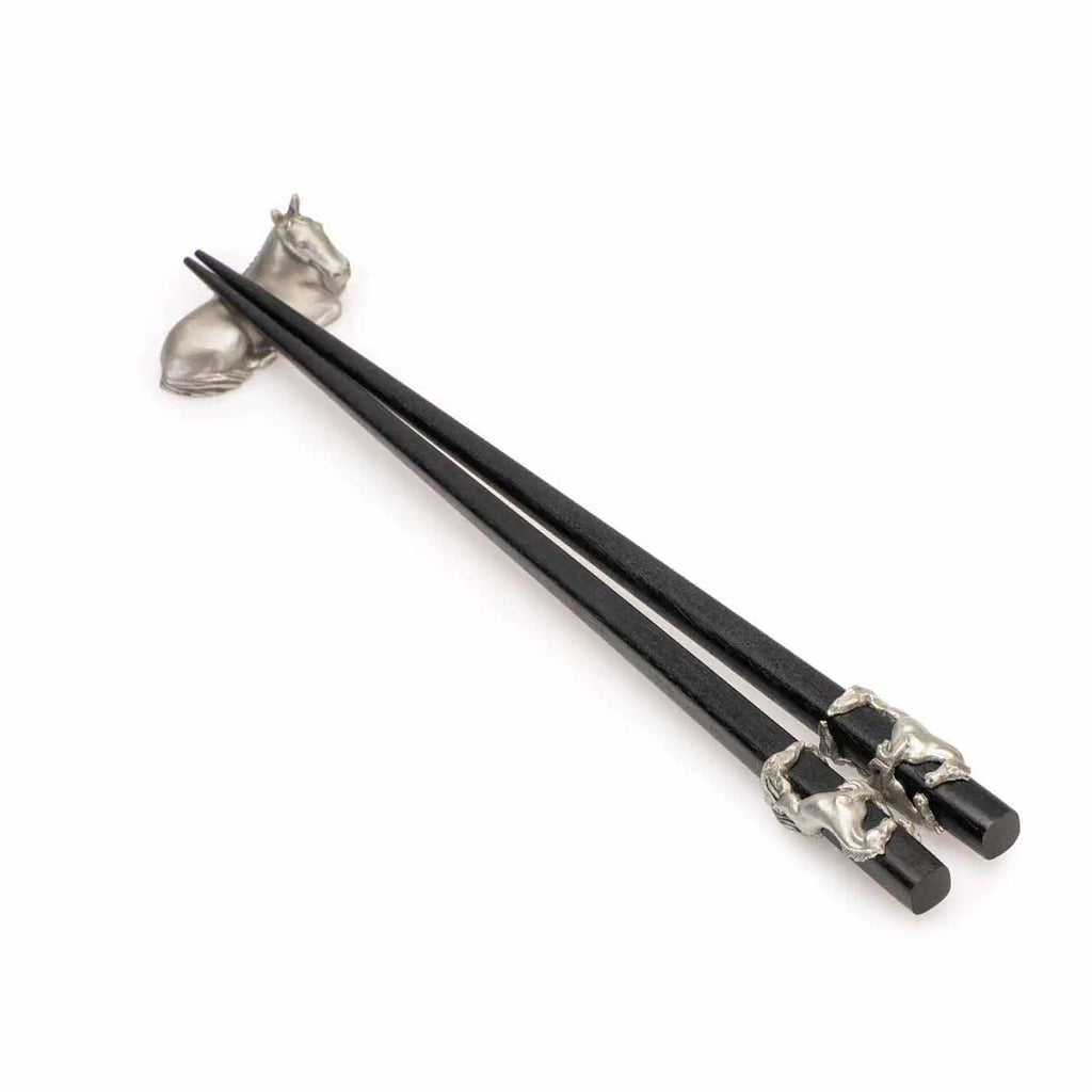 2026 Year of the Horse Pewter Chopstick Rest Set (Set of 2)