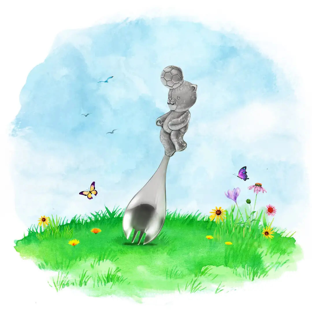 Pewter Teddy Bears' Picnic Sports Day Header Spork
