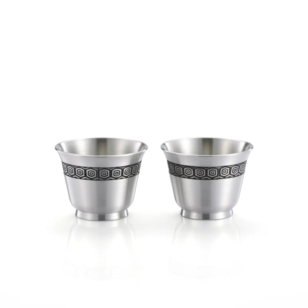 Chinese Pewter Tea Cups (Pair)