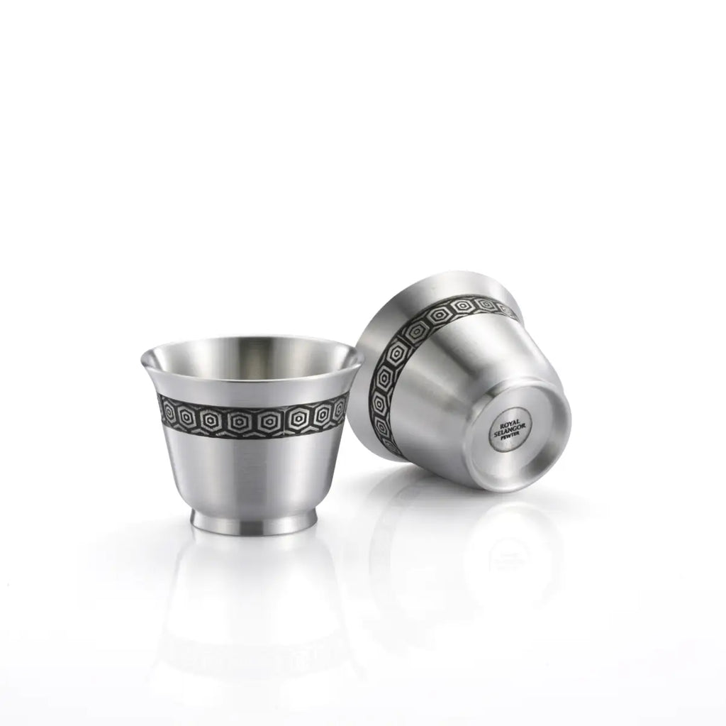 Chinese Pewter Tea Cups (Pair)