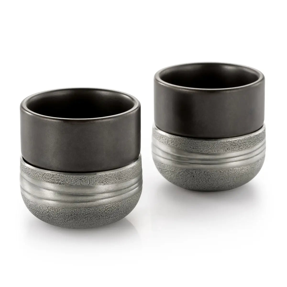 Sense Pewter & Ceramic Teacup Pair
