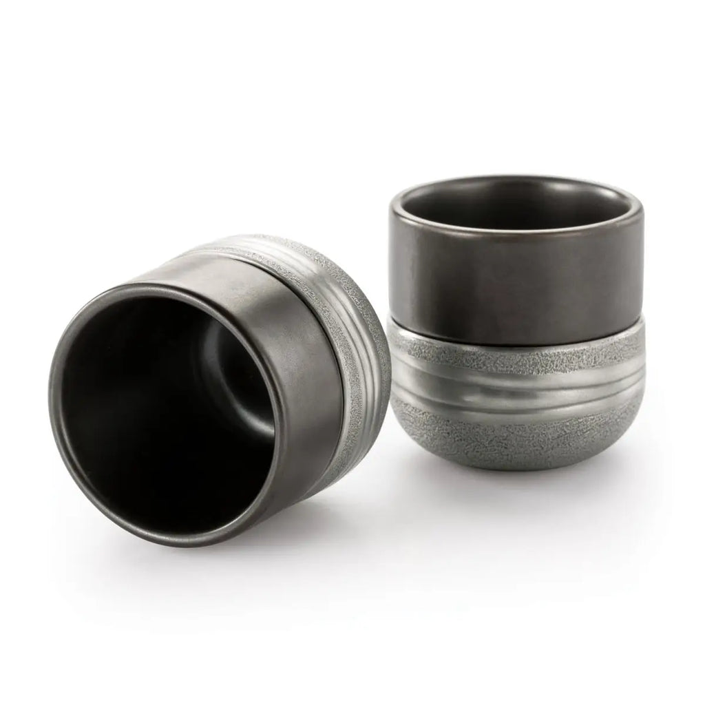 Sense Pewter & Ceramic Teacup Pair