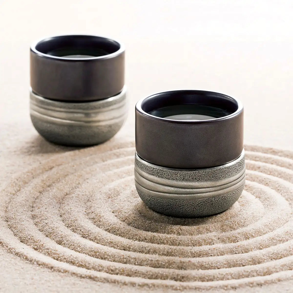 Sense Pewter & Ceramic Teacup Pair