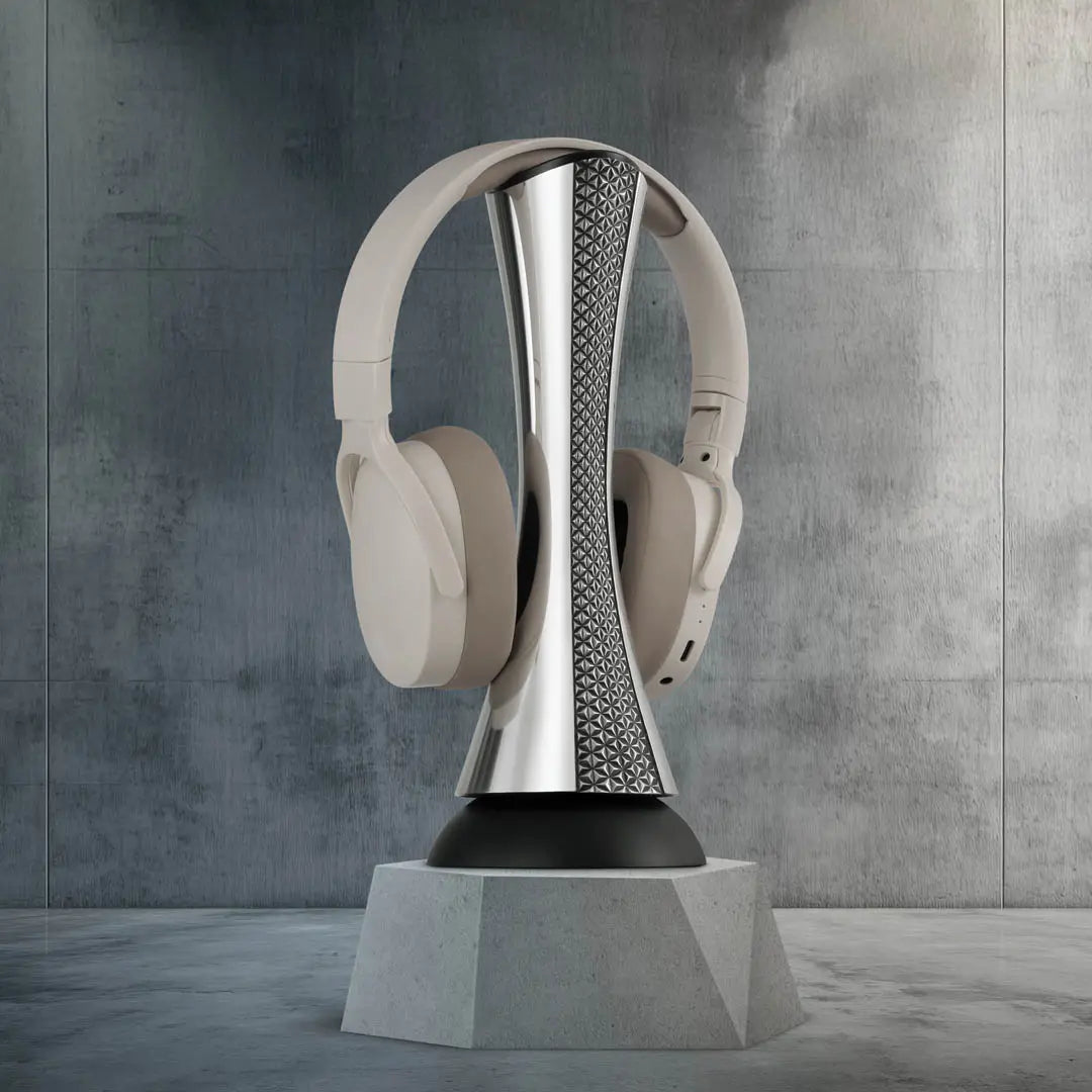 Solus Pewter & Timber Headphone Stand